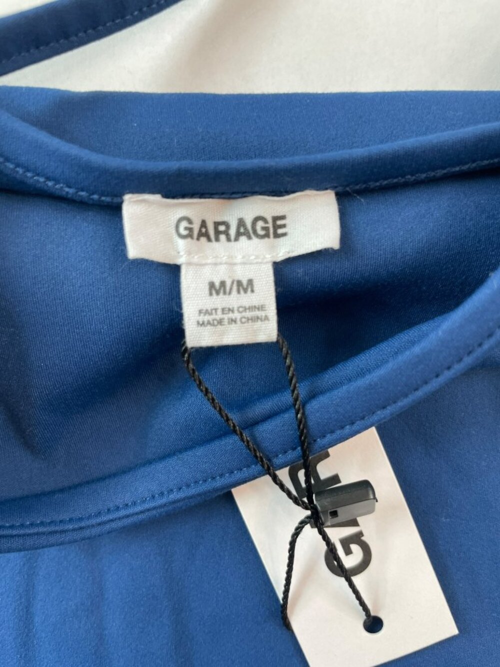 Garage Sleek Scoop Cami Tank Midnight Blue Stretch Nylon/Spandex Wmn's Sz M NWT - Picture 6 of 7